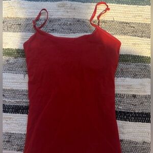Red Spaghetti Strap Cami Tank